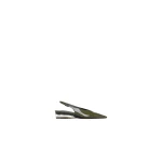 Alaia Invisible Wedge Slingbacks in Patent Calfskin, Khaki | Heels | Coveti