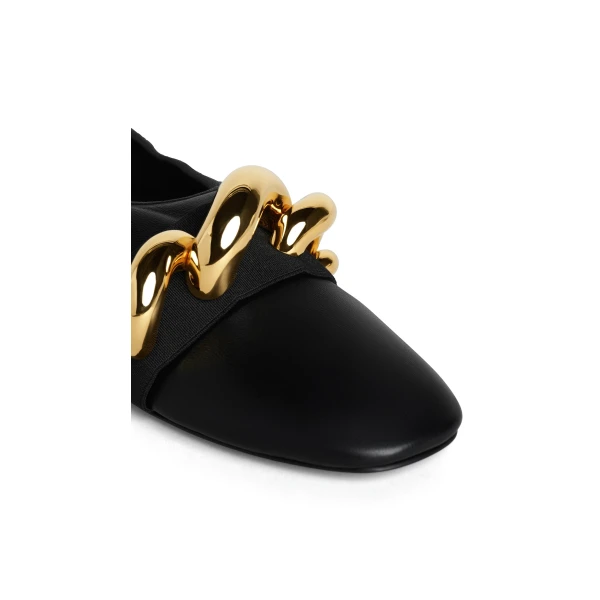 Alaia Jewel Slippers in Leather, Black | Flats | Coveti