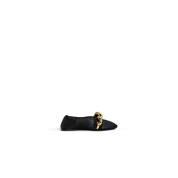 Alaia Jewel Slippers in Leather, Black | Flats | Coveti