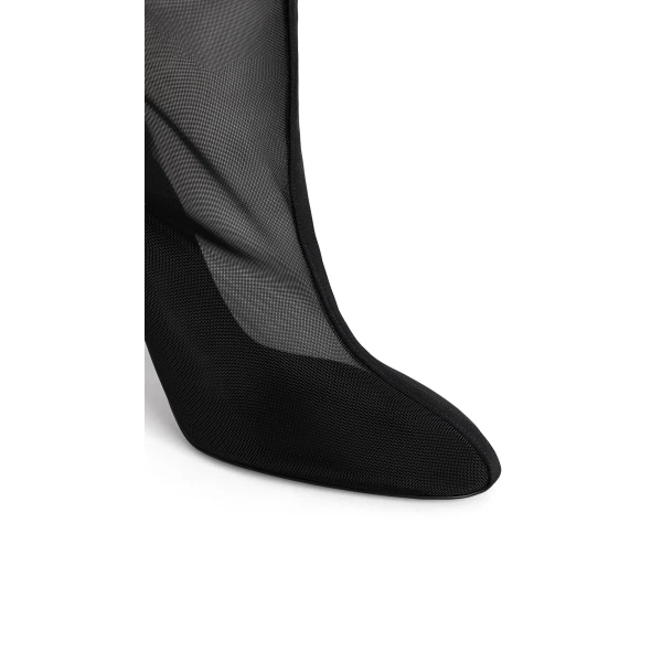 Alaia Knee Boots in Mesh, Black | Boots | Coveti