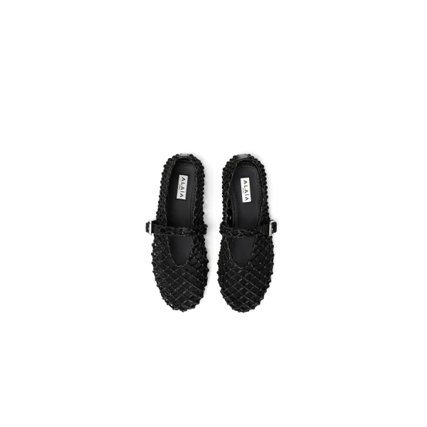 Alaia La Ballerine Braided in Black | Flats | Coveti