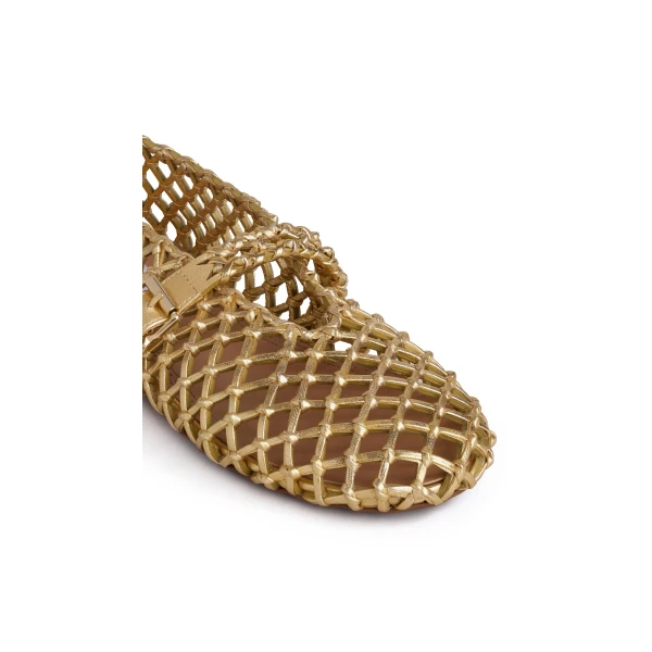 Alaia La Ballerine Braided in Gold | Flats | Coveti