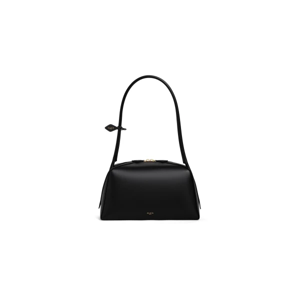 Alaia Le Bouledogue Bag in Calfskin, Black | Shoulder & Crossbody Bags | Coveti