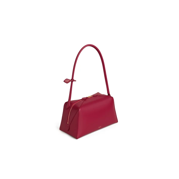 Alaia Le Bouledogue Bag in Calfskin, Carmine | Shoulder & Crossbody Bags | Coveti