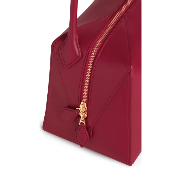 Alaia Le Bouledogue Bag in Calfskin, Carmine | Shoulder & Crossbody Bags | Coveti