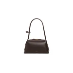 Alaia Le Bouledogue Bag in Calfskin, Smoke Brown | Shoulder & Crossbody Bags | Coveti