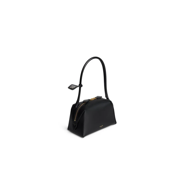 Alaia Le Bouledogue Small Bag in Calfskin, Black | Totes & Top-Handle Bags | Coveti
