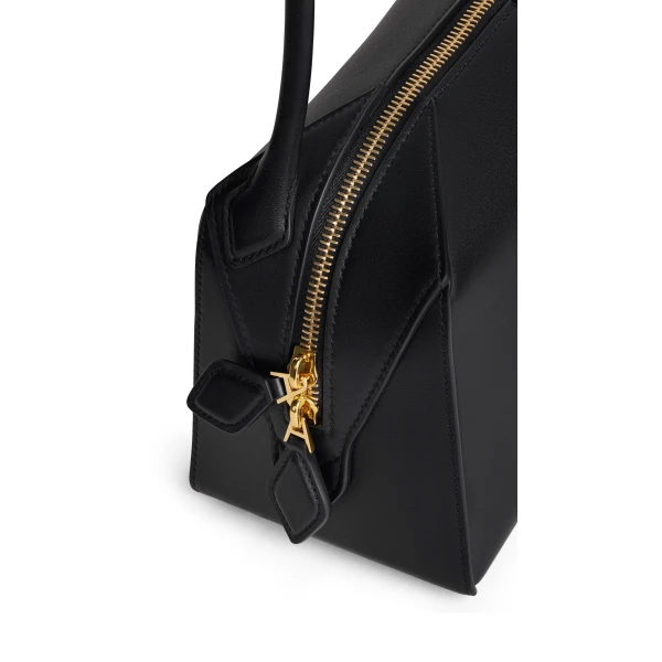 Alaia Le Bouledogue Small Bag in Calfskin, Black | Totes & Top-Handle Bags | Coveti