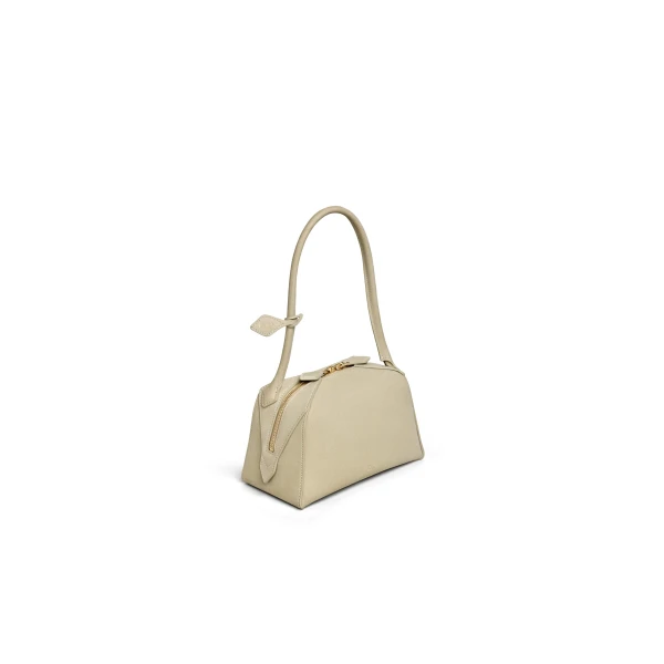 Alaia Le Bouledogue Small Bag in Nubuck, Almond Green | Totes & Top-Handle Bags | Coveti