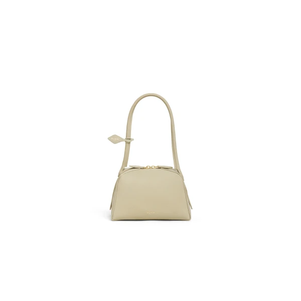 Le Bouledogue Small Bag in Nubuck, Almond Green