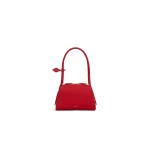 Alaia Le Bouledogue Small Bag in Nubuck, Bright Red | Totes & Top-Handle Bags | Coveti