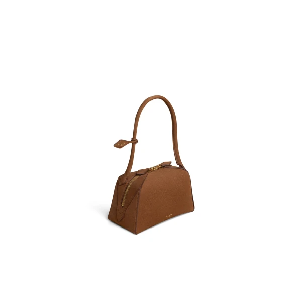 Alaia Le Bouledogue Small Bag in Nubuck, Brown | Totes & Top-Handle Bags | Coveti