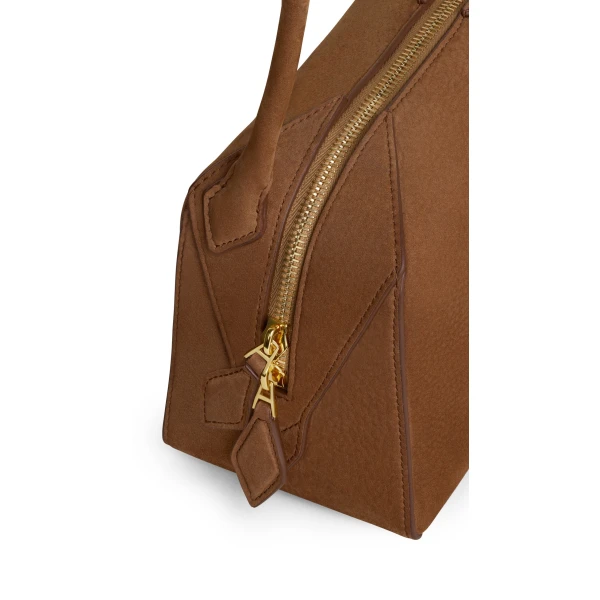 Alaia Le Bouledogue Small Bag in Nubuck, Brown | Totes & Top-Handle Bags | Coveti