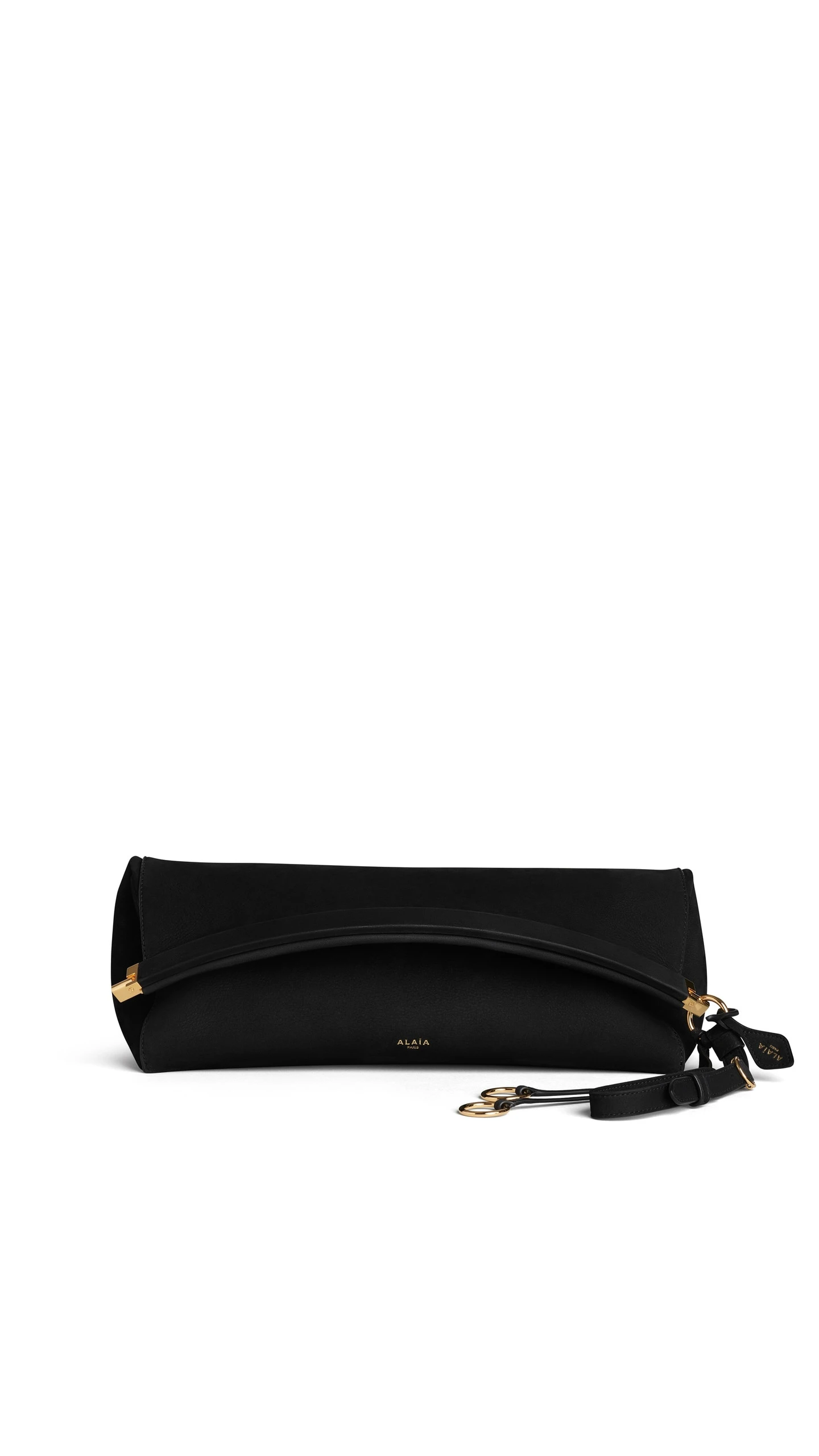 Alaia Le Click Clutch 42 in Nubuck, Black Alaia Le Click Clutch 42 in Nubuck, Black | Clutch Bags | Coveti