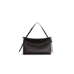 Alaia Le Click East West Large Bag in Calfskin, Dark Brown | Shoulder & Crossbody Bags | Coveti