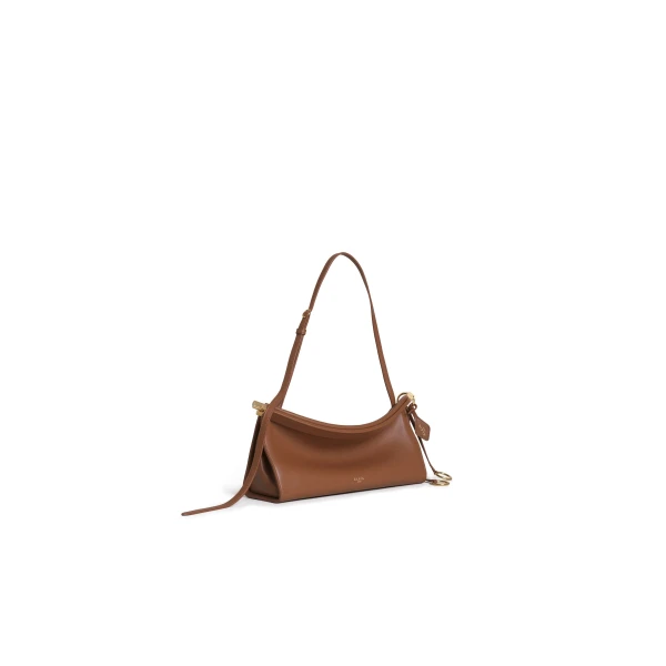 Alaia Le Click East West Medium Bag in Calfskin, Amber | Shoulder & Crossbody Bags | Coveti