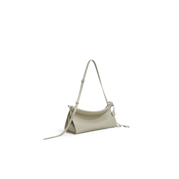 Alaia Le Click East West Medium Bag in Calfskin, Beige Grey | Shoulder & Crossbody Bags | Coveti