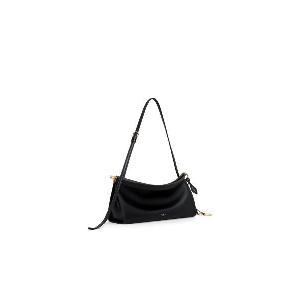 Alaia Le Click East West Medium Bag in Calfskin, Black | Shoulder & Crossbody Bags | Coveti