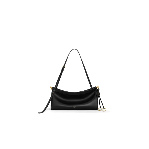 Alaia Le Click East West Medium Bag in Calfskin, Black | Shoulder & Crossbody Bags | Coveti