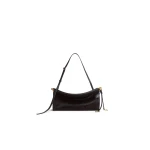 Alaia Le Click East West Medium Bag in Haircalf, Chocolate | Shoulder & Crossbody Bags | Coveti