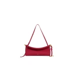 Alaia Le Click East West Medium Bag in Nubuck, Raspberry | Shoulder & Crossbody Bags | Coveti