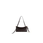 Alaia Le Click East West Small Bag in Calfskin, Dark Brown | Shoulder & Crossbody Bags | Coveti