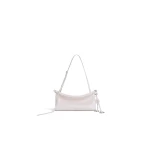 Alaia Le Click East West Small Bag in Calfskin, Rose Quartz | Shoulder & Crossbody Bags | Coveti
