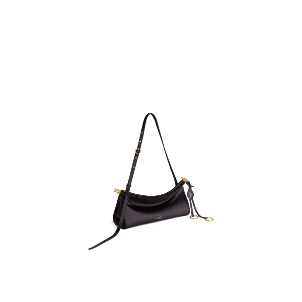 Alaia Le Click East West Small Bag in Satin, Anthracite | Shoulder & Crossbody Bags | Coveti