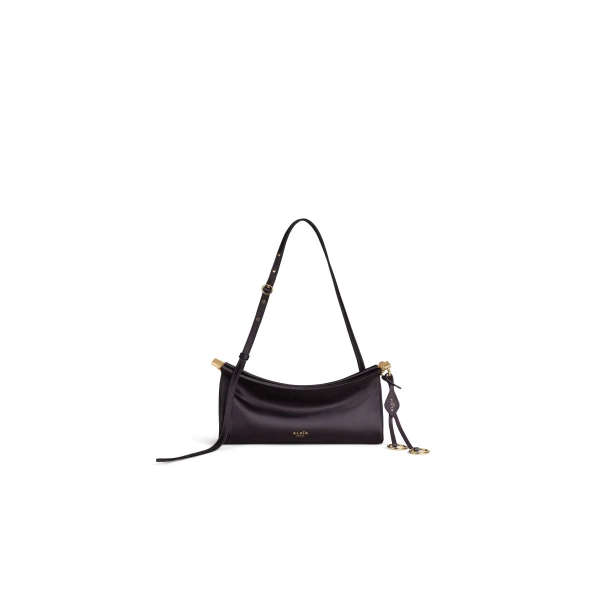 Le Click East West Small Bag in Satin, Anthracite