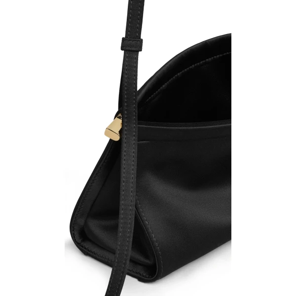 Alaia Le Click East West Small Bag in Satin, Black | Shoulder & Crossbody Bags | Coveti