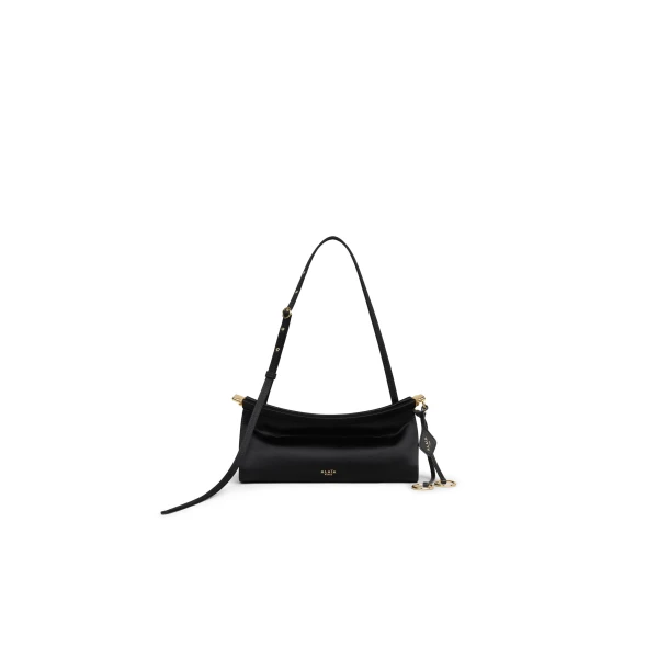 Alaia Le Click East West Small Bag in Satin, Black | Shoulder & Crossbody Bags | Coveti
