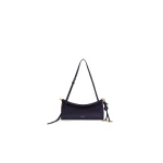 Alaia Le Click East West Small Bag in Suede, Eggplant | Shoulder & Crossbody Bags | Coveti