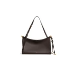 Alaia Le Click Pocket 35 Bag in Calfskin, Dark Brown | Shoulder & Crossbody Bags | Coveti