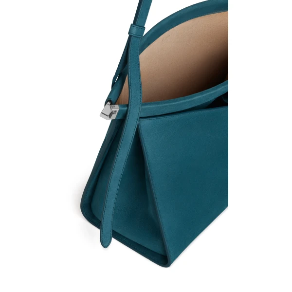 Alaia Le Click Pocket 35 Bag in Nubuck, Green Grey | Shoulder & Crossbody Bags | Coveti