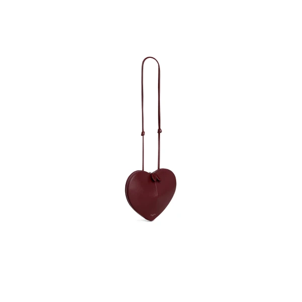 Alaia Le Coeur Bag in Calfskin, Garnet Red | Shoulder & Crossbody Bags | Coveti