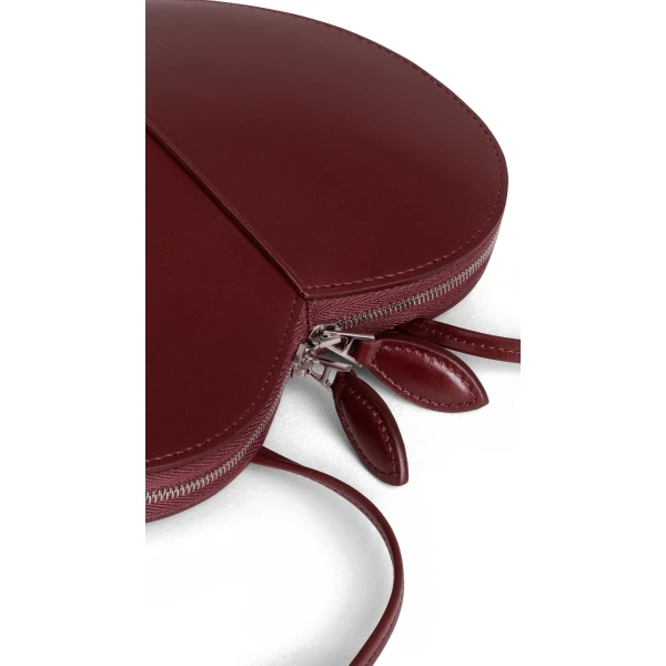 Alaia Le Coeur Bag in Calfskin, Garnet Red | Shoulder & Crossbody Bags | Coveti