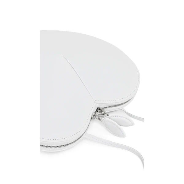 Alaia Le Coeur Bag in Calfskin, Optical White | Shoulder & Crossbody Bags | Coveti