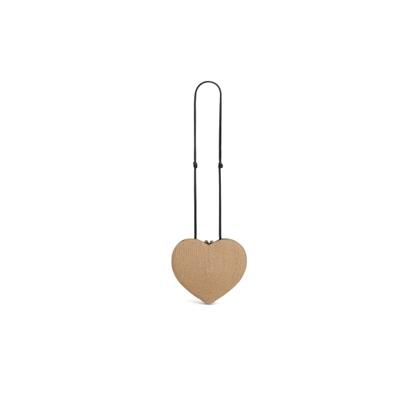 Alaia Le Coeur Bag in Paper Straw, Natural | Shoulder & Crossbody Bags | Coveti