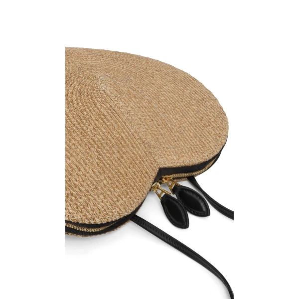 Alaia Le Coeur Bag in Paper Straw, Natural | Shoulder & Crossbody Bags | Coveti