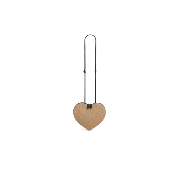 Alaia Le Coeur Bag in Paper Straw, Natural | Shoulder & Crossbody Bags | Coveti
