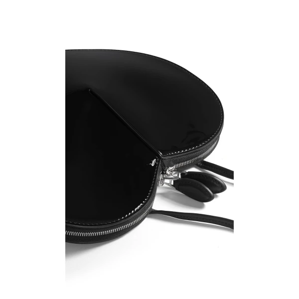Alaia Le Coeur Bag in Patent Leather, Black | Shoulder & Crossbody Bags | Coveti