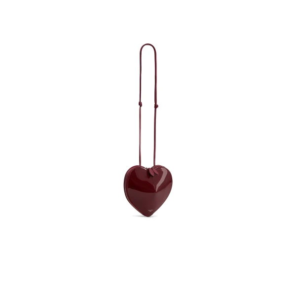 Alaia Le Coeur Bag in Patent Leather, Garnet Red | Shoulder & Crossbody Bags | Coveti