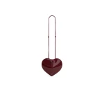 Alaia Le Coeur Bag in Patent Leather, Garnet Red | Shoulder & Crossbody Bags | Coveti
