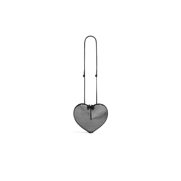 Le Coeur Bag in Suede with Studs, Black