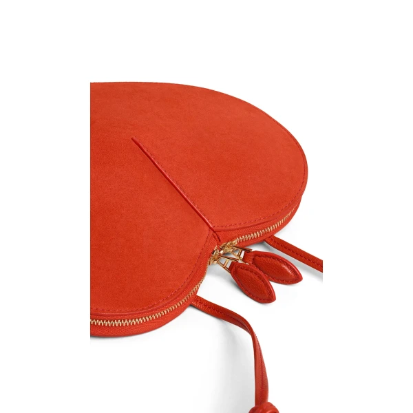 Alaia Le Coeur Bi-Material Bag in Leather, Burnt Orange | Shoulder & Crossbody Bags | Coveti