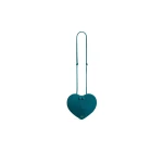 Alaia Le Coeur Bi-Material Bag in Leather, China Blue | Shoulder & Crossbody Bags | Coveti