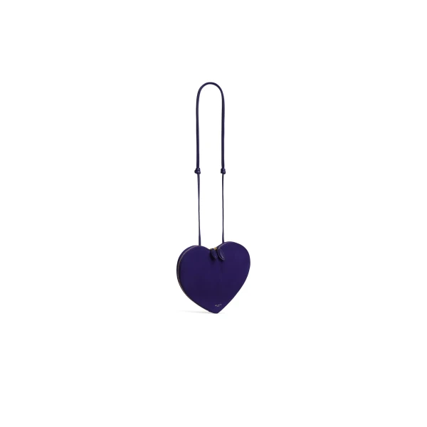 Alaia Le Coeur Bi-Material Bag in Leather, Iris | Shoulder & Crossbody Bags | Coveti