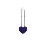 Alaia Le Coeur Bi-Material Bag in Leather, Iris | Shoulder & Crossbody Bags | Coveti