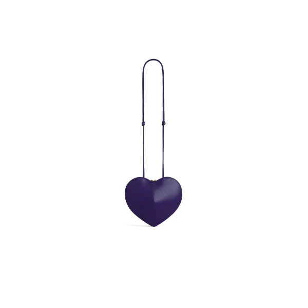 Alaia Le Coeur Bi-Material Bag in Leather, Iris | Shoulder & Crossbody Bags | Coveti