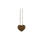 Alaia Le Coeur Bi-Material Bag in Leather, Khaki | Shoulder & Crossbody Bags | Coveti